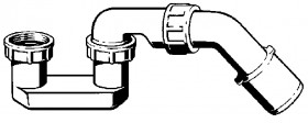Sifone, per vasche da bagno, di PP bianco, a norma DIN EN 274, modello 6887.45